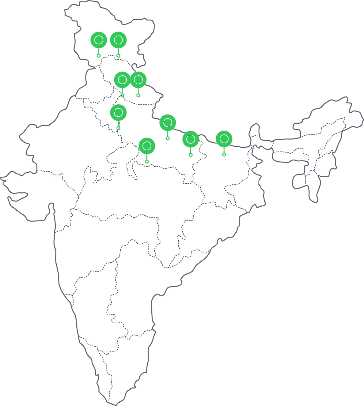 India Map showing VoltVera outlet locations